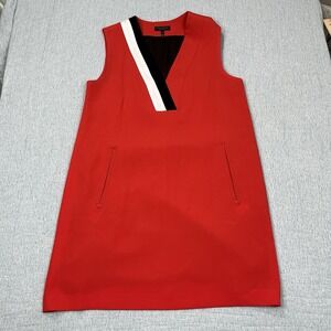 Rag & Bone Red Sleeveless V Neck Slip On Lined Dress Size 2